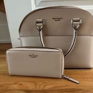 Cream Kate Spade Handbag with Wallet